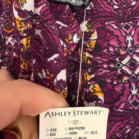 Ashley Stewart Purple and Orange Patterned Shorts - Picture 2 of 5